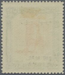 1951, 240m. on 500m. green/yellow showing variety "Surcharge shifted ...