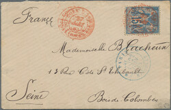 1883 (27 May cover) cover franked by 15c Sage type paying the ...