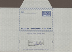 1960, 10¢ air letter color and die proof with lined border flashes. ...
