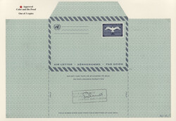 1961, 11¢ air letter. Approved color and die proof. 3 copies exist ...