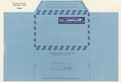 1968, 13¢ air letter, unique trial color die proof on aerogramme ...