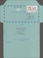 1977, 2¢ air letter die proof. Approved for border and text, but not ...