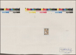 1975, 10¢ envelope approved color and die proof. Printed on wove ...