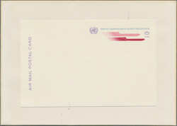 1972, 5¢ international airmail postal card, approved color and die ...