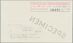 1966, 11¢ airmail postal card, not approved color and die proof with ...