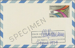 1975, 18¢ international airmail postal card, approved color and die ...