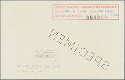 1975, 18¢ international airmail postal card, approved color and die ...