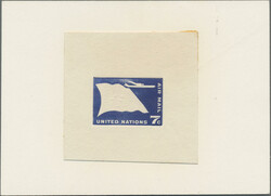 1959, completed sunken die proof of the 7¢ airmail envelope, ...