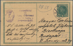 1918, Österreich, Ganzsachenkarte Karl 8 H. grün mit ...