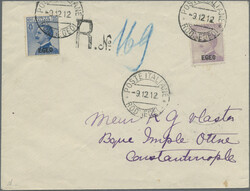 1912, 25 und 50 C. Marken von Italien mit Aufdruck EGEO auf R-Brief ...