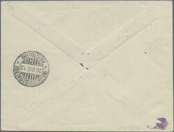 1912, 25 und 50 C. Marken von Italien mit Aufdruck EGEO auf R-Brief ...