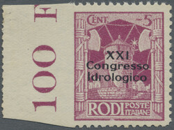 1930, 5 C. lilarosa mit Aufdruck 21. Hydrologenkongress, links ...