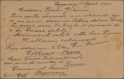 1921 - 5 August - Russia Postcard with 20K franking from TANGAROG (in ...