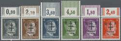 HAGENAU: 1944, "R F / Haguenau / 11-12-44", Überdrucke auf Hitler, 1 ...