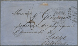 1862, INTERNATIONAL EXHIBITION / AU 8 62 duplex commemorative post ...