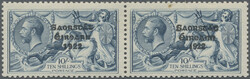 1927, Saorstát Composite Setting, 10s. grey-blue, horizontal pair ...