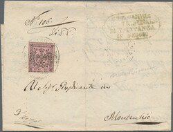 1854, 10c. black on rose and 25c. black on light brown (on reverse) ...
