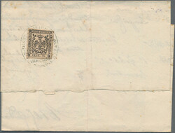 1854, 10c. black on rose and 25c. black on light brown (on reverse) ...