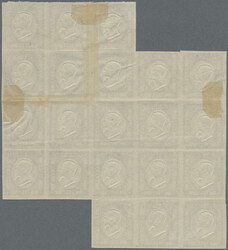 1861, Provinz Neapel, Probedruck 5 Gr. schwarz mit kopfstehender ...