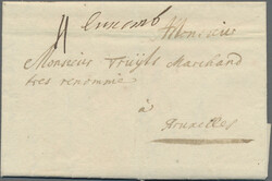 1736, "luxemb" handschriftlich auf Brief nach Brüssel, taxiert mit 4 ...