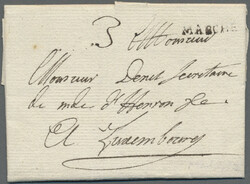 1752, "MARCHE", Einzeiler auf vollständigem Brief nach Luxemburg mit ...