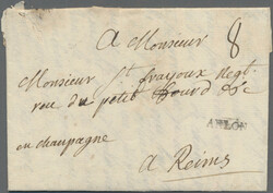 1767, ARLON, Einzeiler auf vollständigem Brief(innen Papierfraß) ...