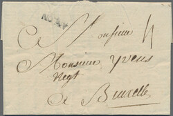 1775, ARLON, Einzeiler auf mit 4 Sols austaxiertem Portobrief nach ...