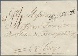 1779, LUXEMBOURG, Einzeiler auf Faltbriefhülle mit handschriftlicher ...