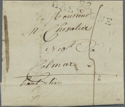 1809, 98 BASTOGNE, Zweizeiler auf vollständigem Brief mit ...