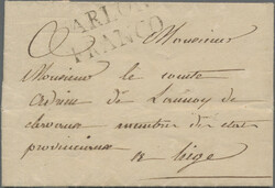 1826 ff, ARLON/FRANCO, Abschlag des Zweizeilers auf Franco-Brief nach ...