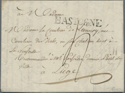 1826, BASTOGNE, Einzeiler auf vollständigem Brief nach ...