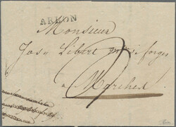 1829, ARLON, Einzeiler auf vollständigem Brief nach Marche (heute: ...