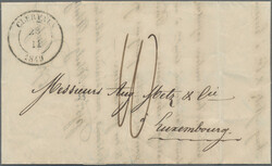 1843/49, CLERVAUX, Fingerhutstempel Typ 18 auf Brief nach Diekirch ...