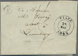 1844/51, WILTZ, zwei Belege, ein Brief mit Zweikreisstempel Typ 17 ...