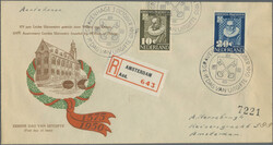 1950, 375 Jahre Universität Leiden, beide Werte auf R-Ersttagsbrief, ...