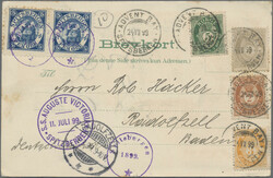 1899 Picture postcard Spitsbergen (Balloon, Fram and Turisthytten) ...