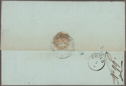 1850/1854, 15 C rot, Handpapier, vollrandig, als Einzelfrankatur auf ...