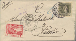 PRZEDBORZ: 1918, 4 Gr red, Type 1, in previously UNKNOWN perforation ...