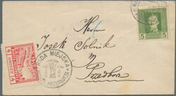 PRZEDBORZ: 1918, 4 Gr red, perf. 10, tied by local cds 'RADA MIEJSKA ...