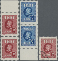 1926, 60. Geb. Ferdinand I., 5 seltene Farbfehlducke 6 L. blau im ...