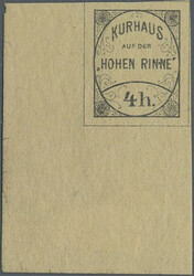 1900, Hotel Post "Hohe Rinne", private mail service, 4h. black on ...