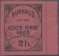 1903, Hotel Post "Hohe Rinne", private mail service, 2h. black on red ...
