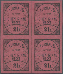 1903, Hotel Post "Hohe Rinne", private mail service, 2h. black on red ...