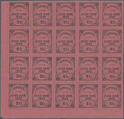 1903, Hotel Post "Hohe Rinne", private mail service, 2h. black on red ...