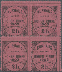 1903, Hotel Post "Hohe Rinne", private mail service, 2h. black on red ...