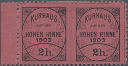 1903, Hotel Post "Hohe Rinne", private mail service, 2h. black on red ...