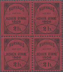 1906, Hotel Post "Hohe Rinne", private mail service, 2h. black on red ...