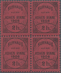1906, Hotel Post "Hohe Rinne", private mail service, 2h. black on red ...