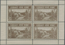 1909, Hotel Post "Hohe Rinne", private mail service, 3h. brown, mini ...