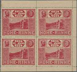 1924, Hotel Post "Hohe Rinne", private mail service, stamp ...